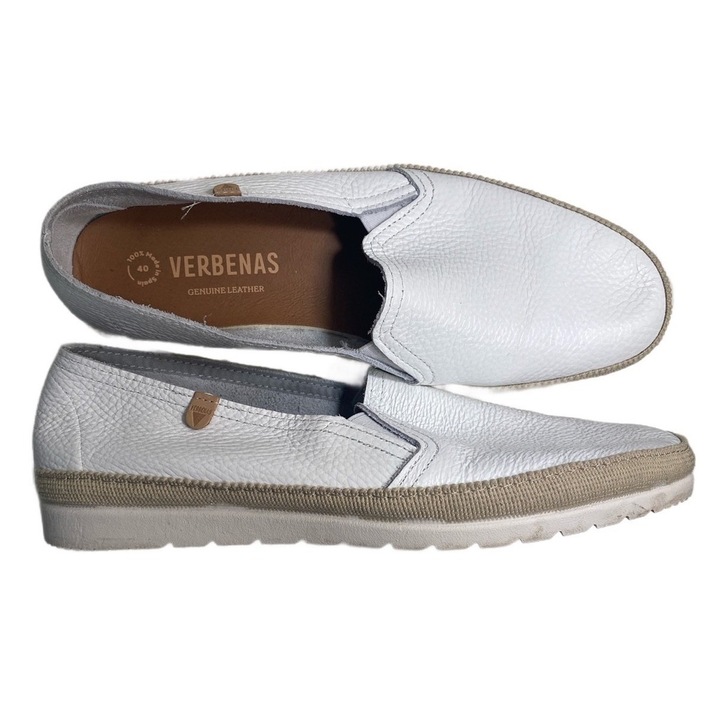 Verbenas‎ Slip On Nuria Loafers White Leather Casual Shoe Spain EU 40 / US 9 - Picture 4 of 9